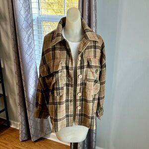 Hers & Mine Shacket Size Large Neutral Country Cowgirl Casual Western Rodeo